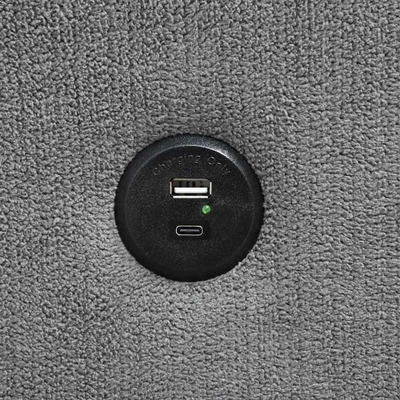U 모양의 섹션 잠자리 소파와 철수 침대 및 저장 의자 및 USB 충전 포트 및 1 회전 가능한 드롭 다운 테이블, 회색 첸일
