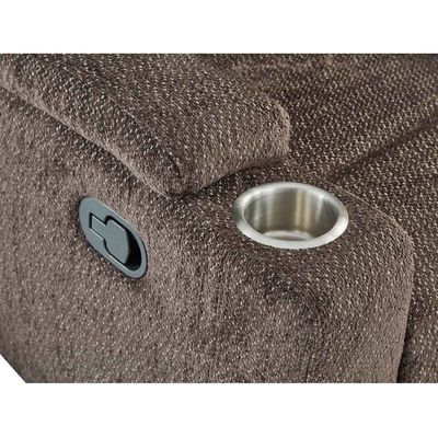 스테인리스 스틸 컵 홀더와 함께 Recliner 의자, 어두운 갈색 천