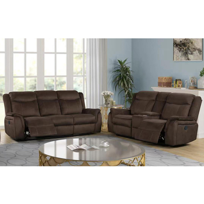 저장 상자, 갈색 천과 함께 Recliner 소파 세트