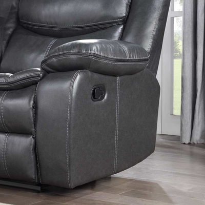 저장 상자, 회색 호흡 가용 가죽 소파와 함께 Recliner 코너 소파