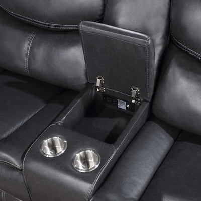 저장 상자, 회색 호흡 가용 가죽 소파와 함께 Recliner 코너 소파